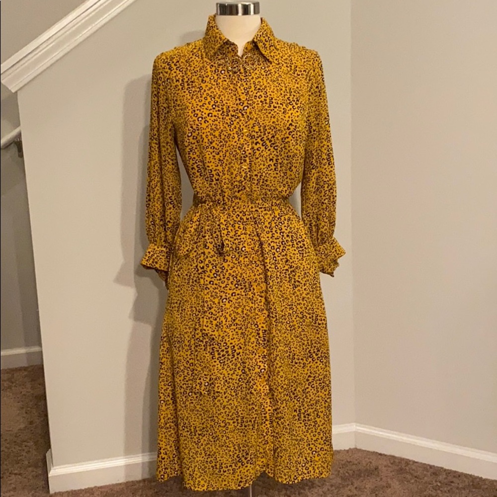 New York and Company Leopard Shirt Dress w/ Belt